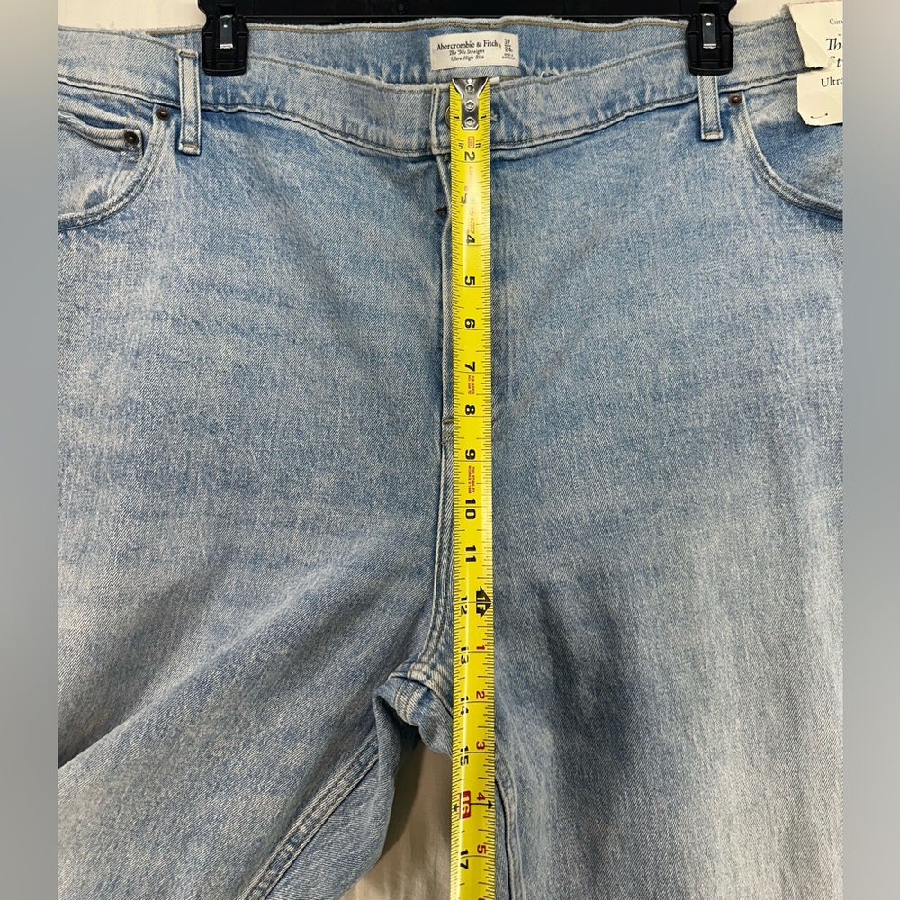 Abercrombie & Fitch Jeans Womens 37/24R The 90s Straight Ultra High Rise NEW - Picture 4 of 10